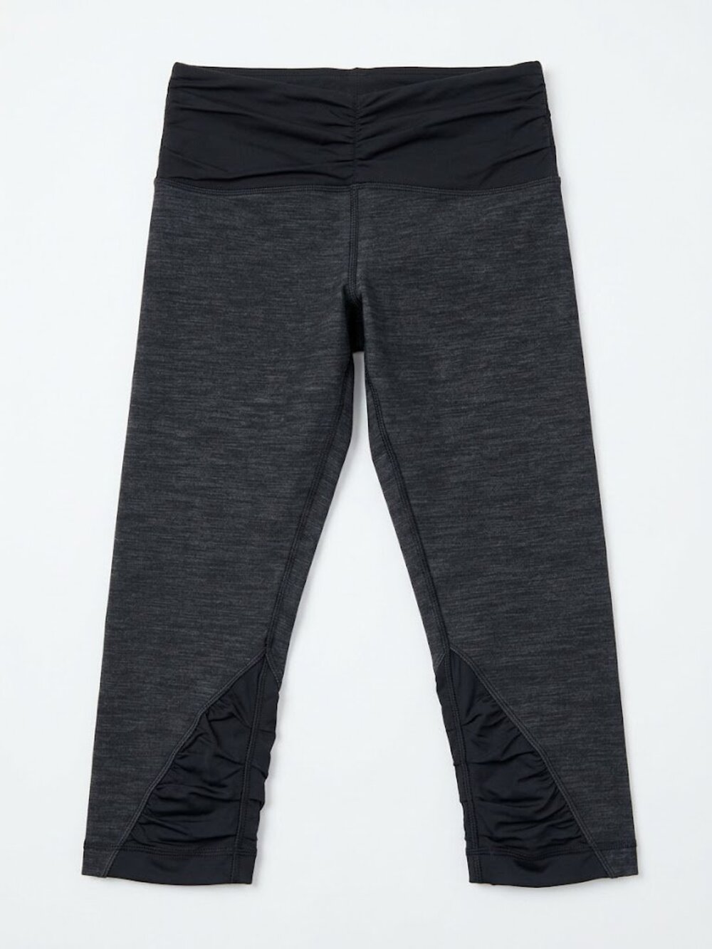 Lululemon Gather & Crow Crop Leggings - Space Dye Grey/Black - Size 6